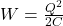  W = \frac{Q^2}{2C} 