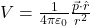  V = \frac{1}{4\pi \varepsilon_0} \frac{\vec{p} \cdot \hat{r}}{r^2} 