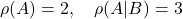 \rho(A)=2,\quad \rho(A|B)=3