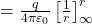  = \frac{q}{4\pi \varepsilon_0} \left[ \frac{1}{r} \right]_{\infty}^{r} 