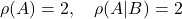\rho(A)=2,\quad \rho(A|B)=2