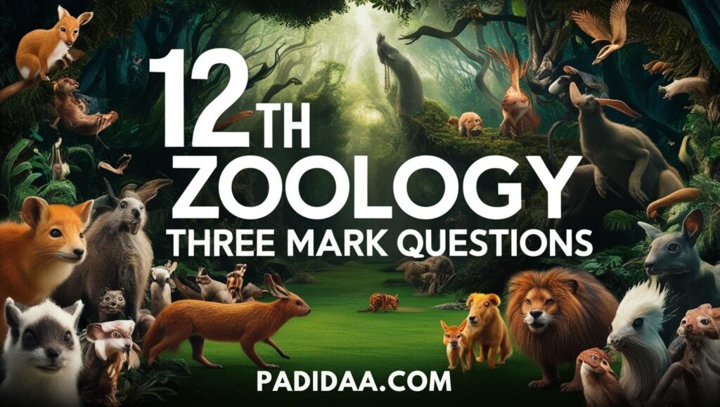 12th zoology important questions, 12th zoology study material,12th zoology important three mark questions, 12th zoology guide,pdf download