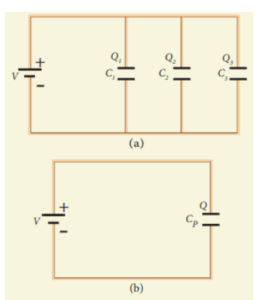 capacitors connected in parallel