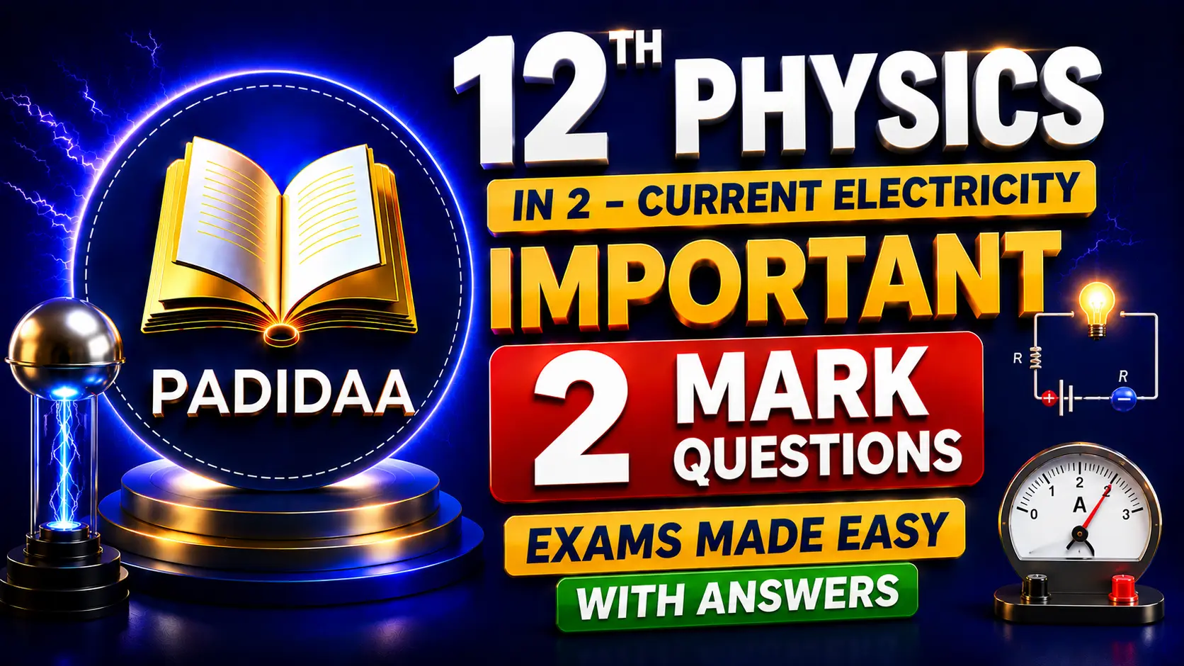12th physics ln 2 current electricity important 2 marks with answers