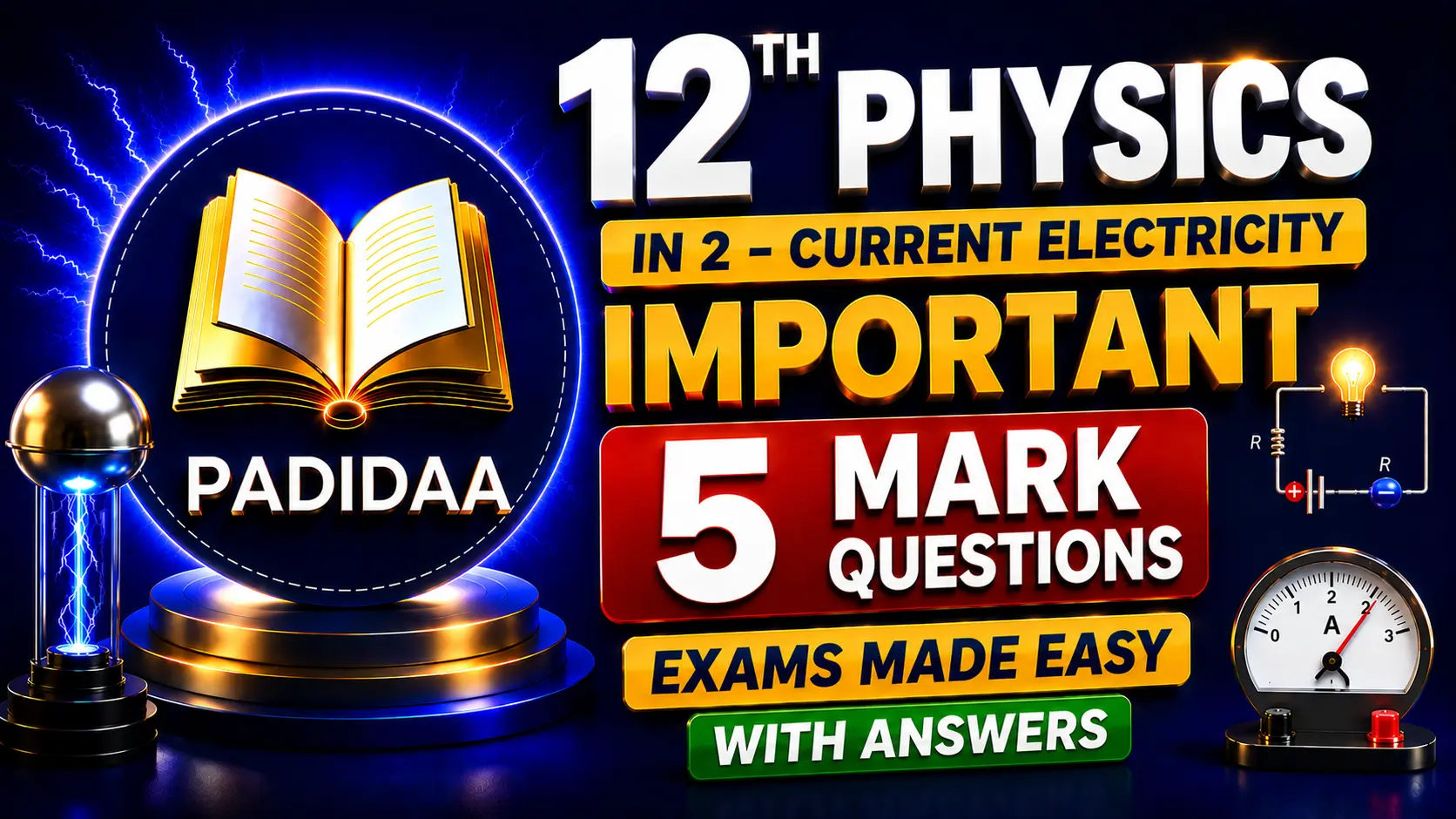 12th physics ln2 current electricity important 5 mark questions